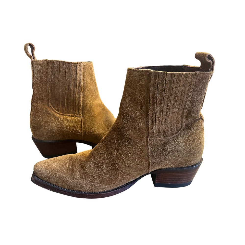Tecovas The Shane Honey Suede Roughout Western Chelsea Boot Snip Toe Mens 7.5